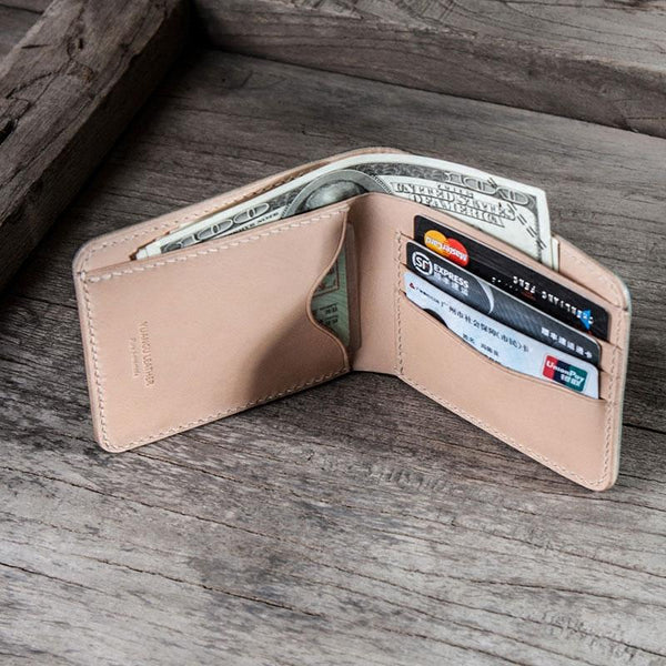 Handmade Leather Men Small Wallet Bifold Vintage billfold Wallet for Men YGU01591049