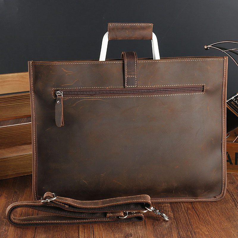 Handmade leather laptop bag hot sale
