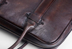 Handmade Leather Mens Briefcases Work Bag Laptop Bag Business Bag for Men