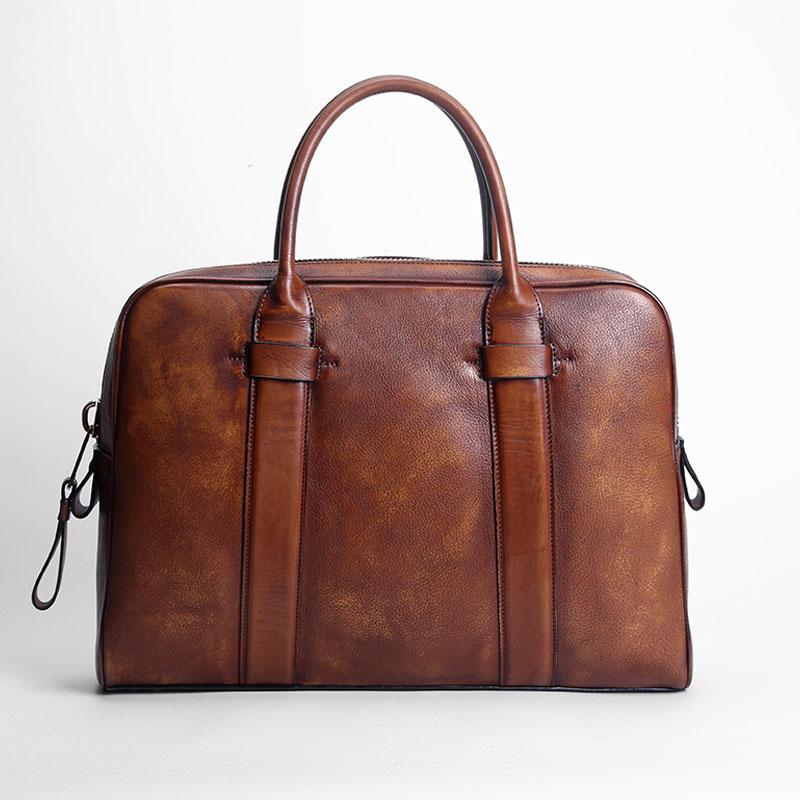 Handmade Leather Mens Briefcases Work Bag Laptop Bag Business Bag for Men