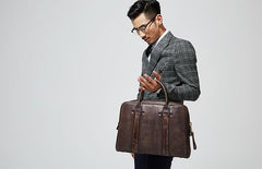 Handmade Leather Mens Briefcases Work Bag Laptop Bag Business Bag for Men
