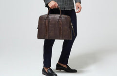 Handmade Leather Mens Briefcases Work Bag Laptop Bag Business Bag for Men
