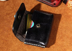 Handmade Leather Mens Card Wallet Holder Small Card Wallet for Men