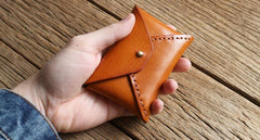 Handmade Leather Mens Change Wallet Card Wallet Front Pocket Wallet Coin Wallet for Men