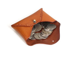 Handmade Leather Mens Change Wallet Card Wallet Front Pocket Wallet Coin Wallet for Men