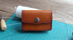 Handmade Leather Mens Change Wallet Card Wallet Front Pocket Wallets Small Wallets for Men