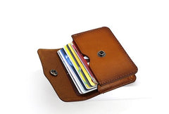 Handmade Leather Mens Change Wallet Card Wallet Front Pocket Wallets Small Wallets for Men