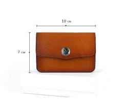 Handmade Leather Mens Change Wallet Card Wallet Front Pocket Wallets Small Wallets for Men