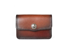 Handmade Leather Mens Change Wallet Card Wallet Front Pocket Wallets Small Wallets for Men