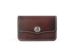 Handmade Leather Mens Change Wallet Card Wallet Front Pocket Wallets Small Wallets for Men