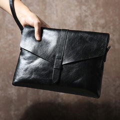 Leather Mens Clutch Cool Slim Wallet Zipper Clutch Wristlet Bag Wallet for Men