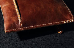 Handmade Leather Mens Brown Clutch Vintage Wristlet Wallet Clutch Wallet for Men