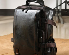 Leather Cool Mens Backpack Large Travel Backpack Hiking Backpack for Men