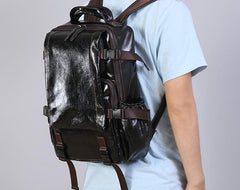 Leather Cool Mens Backpack Large Travel Backpack Hiking Backpack for Men