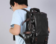 Leather Cool Mens Backpack Large Travel Backpack Hiking Backpack for Men