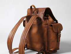 Handmade Leather Mens Cool Backpack Large Travel Backpack Hiking Backpack for Men