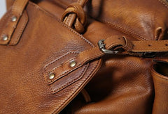 Handmade Leather Mens Cool Backpack Large Travel Backpack Hiking Backpack for Men