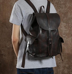 Leather Mens Cool Backpacks Large Travel Backpack Hiking Backpack for Men