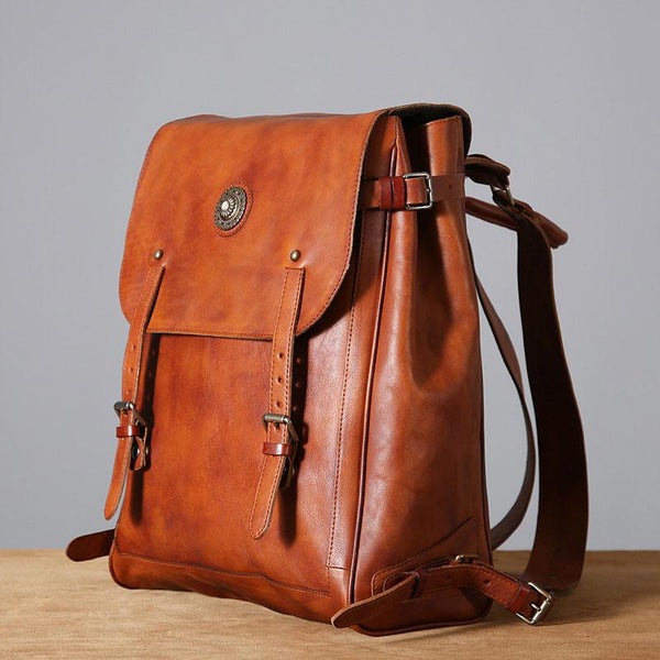 Cool Leather Mens Backpack Large Travel Backpack Hiking Backpack for Men GER06981017