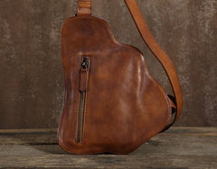 Leather Mens Cool Chest Bags Sling Bag Sling Shoulder Bag for men