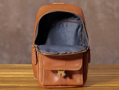 Cool Leather Mens Sling Bag Sling Shoulder Bag Chest Bag for men