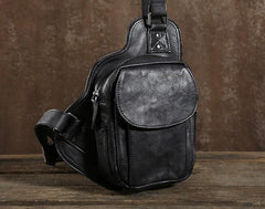 Leather Mens Cool Chest Bags Sling Bag Sling Shoulder Bag for men
