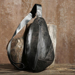 Leather Mens Cool Chest Bag Sling Bag Shoulder Sling Bag Travel Sling Bag for men