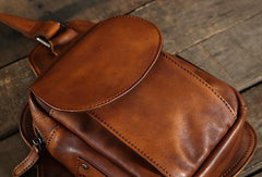 Leather Mens Cool Chest Bags Sling Bag Sling Shoulder Bag for men