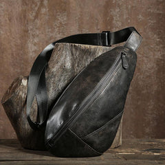 Leather Mens Cool Chest Bag Sling Bag Shoulder Sling Bag Travel Sling Bag for men