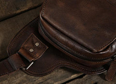 Leather Mens Cool Chest Bags Sling Bag Sling Shoulder Bag for men