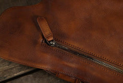 Leather Mens Cool Chest Bags Sling Bag Sling Shoulder Bag for men