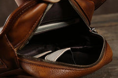 Leather Mens Cool Chest Bags Sling Bag Sling Shoulder Bag for men