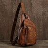 Leather Mens Cool Chest Bag Sling Bag Sling Shoulder Bag Hiking Sling Bag for men