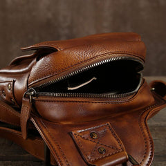 Leather Mens Cool Chest Bags Sling Bag Sling Shoulder Bag for men
