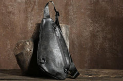 Leather Mens Cool Chest Bag Sling Bag Shoulder Sling Bag Travel Sling Bag for men