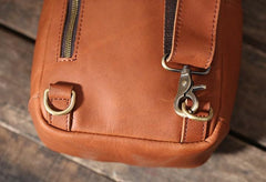 Cool Leather Mens Sling Bag Sling Shoulder Bag Chest Bag for men