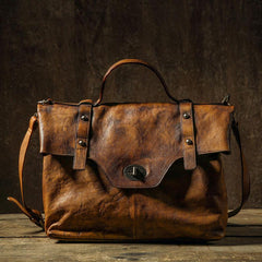 Vintage Leather Mens Cool Messenger Bag Work Bag Business Bag Laptop Bag for men