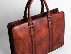 Vintage Cool Leather Mens Briefcase Work Bag Business Bags Laptop Bag for men