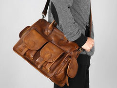 Leather Mens Cool Messenger Bag Travel Bag Business Bag Laptop Bag for men