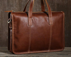 Cool Leather Mens  Briefcase Work Bag Vintage Business Bags Laptop Bags for men