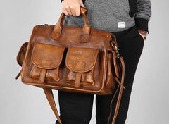 Leather Mens Cool Messenger Bag Travel Bag Business Bag Laptop Bag for men