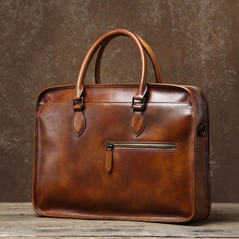 Leather Mens Cool Briefcase Shoulder Bag Work Bag Business Bag Laptop Bag for men