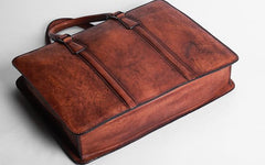 Vintage Cool Leather Mens Briefcase Work Bag Business Bags Laptop Bag for men