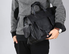 Leather Mens Cool Messenger Bag Travel Bag Business Bag Laptop Bag for men