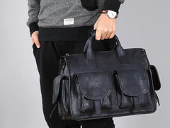 Leather Mens Cool Messenger Bag Travel Bag Business Bag Laptop Bag for men