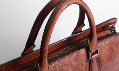 Vintage Cool Leather Mens Briefcase Work Bag Business Bags Laptop Bag for men