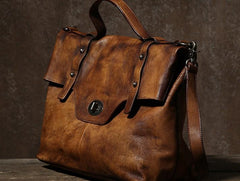 Vintage Leather Mens Cool Messenger Bag Work Bag Business Bag Laptop Bag for men