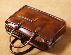 Leather Mens Cool Briefcase Shoulder Bag Work Bag Business Bag Laptop Bag for men