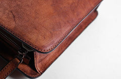 Vintage Cool Leather Mens Briefcase Work Bag Business Bags Laptop Bag for men
