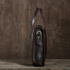 Cool Leather Mens  Briefcase Work Bag Vintage Business Bags Laptop Bags for men